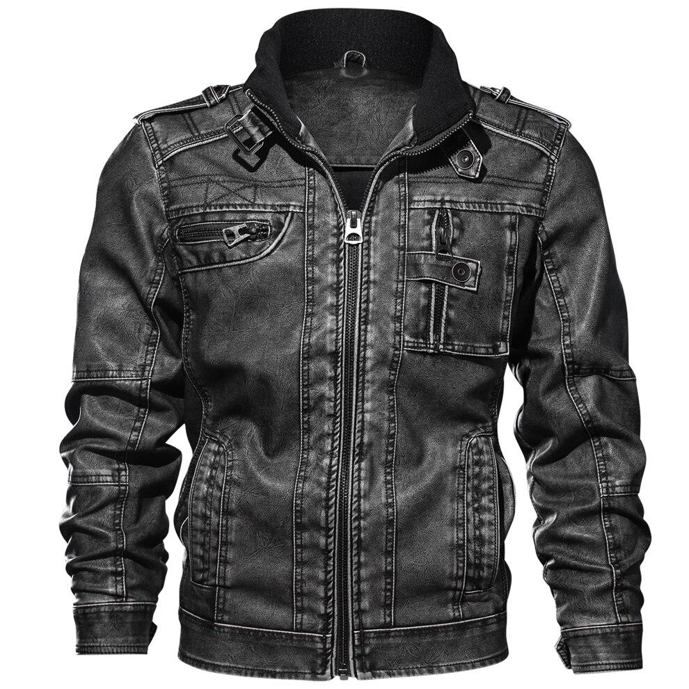 Casual Jacket Man Windbreaker Motorcycle Leather Jacket