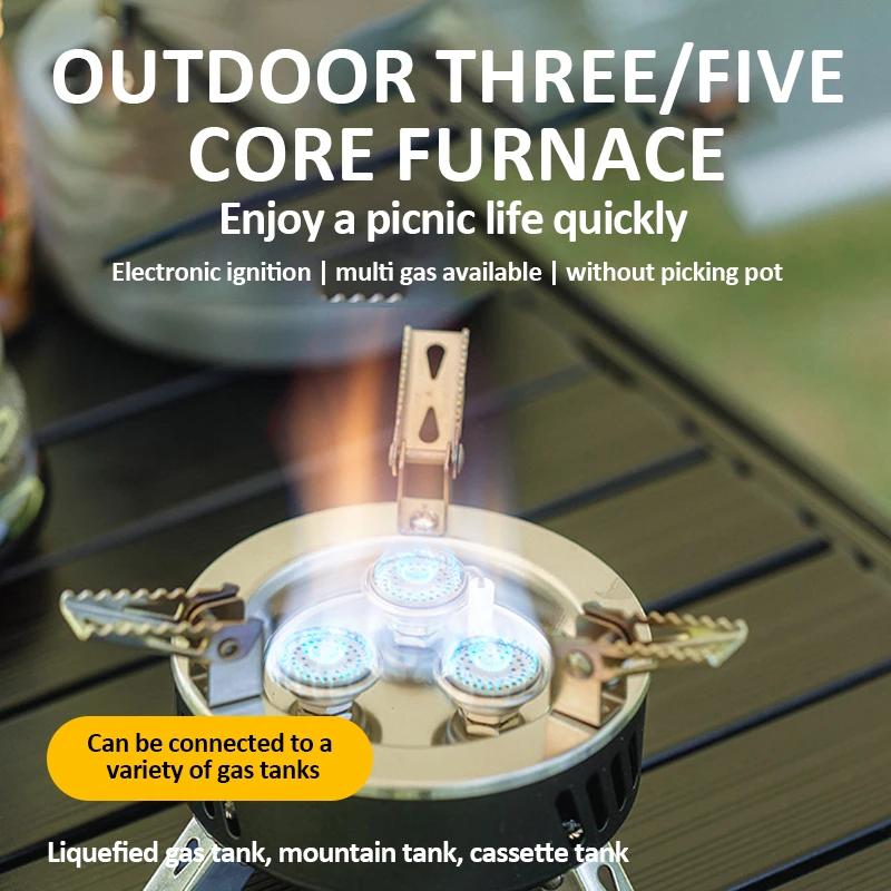 6800W/11000W Camping Gaskocher Outdoor Tragbarer Ofen Picknickkocher mit Aufbewahrungstasche Touristenbrenner Barbecue Tourismusbedarf