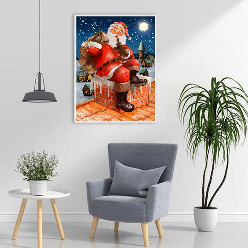 DIY 5D Diamond Painting Santa Claus Cartoon Full Round Drill Diamond Embroidery Christmas Winter Snow Cross Stitch Home Decor