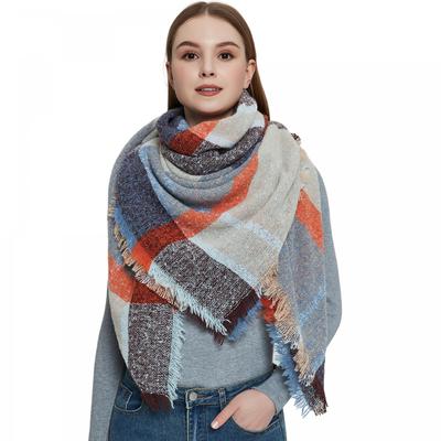 Autumn Winter Shawl Women's Thick Large Plaid Square Scarf