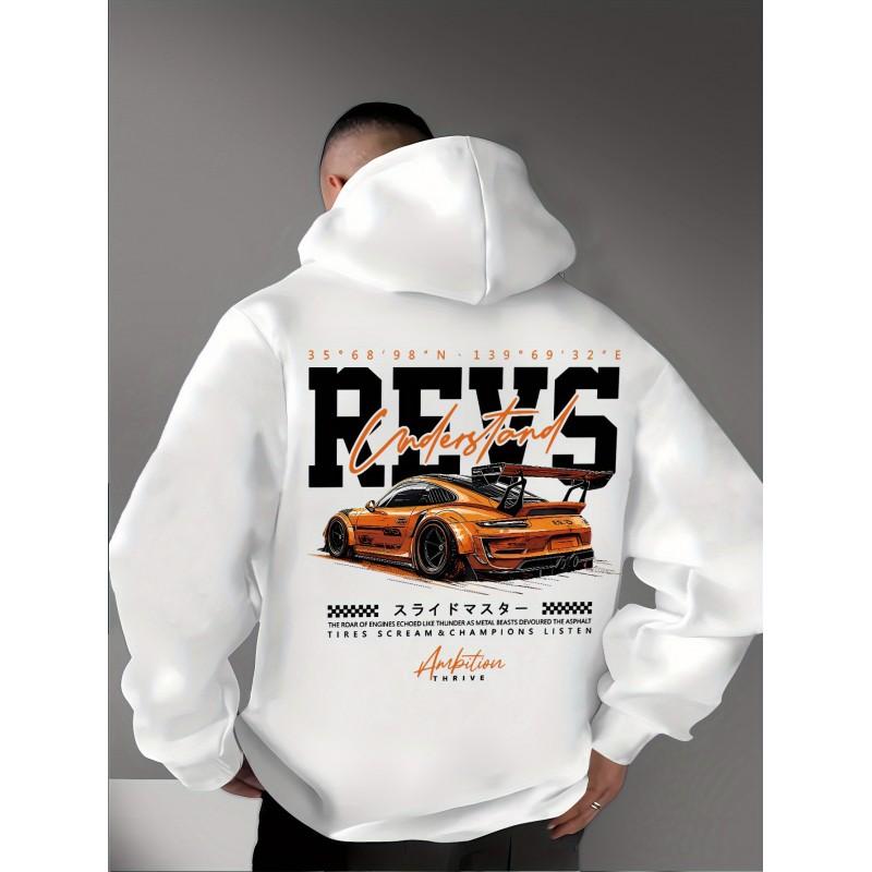 Kalın Tokyo Yarış Grafikli Kapüşonlu Oversize Sweatshirt Unisex Bol Kesim Kışlık Günlük Giyim