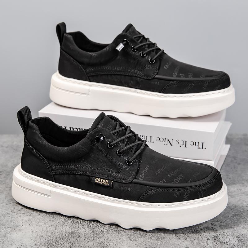 Fashion Personality Mens Casual Shoes New Design Lace-up Vulcanize Shoes Thick Sole Sneakers Versatile Thick Bottom Male Canvas Footwear