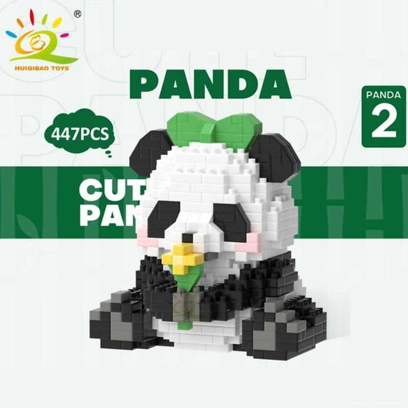 DIY drăguț Panda formă Micro model blocuri de construcții set oraș creativitate Zoo animale mini cărămizi jucării pentru copii cadou copil