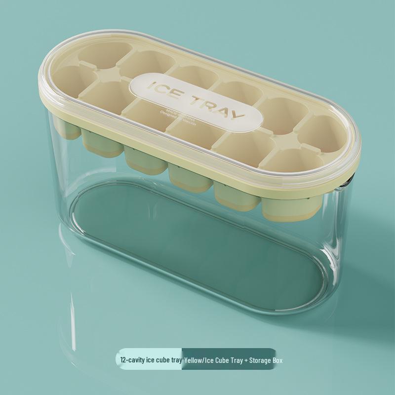 Multi-layer Silicone Ice Cube Tray & Storage Box - Large Press-type Design for Home Use