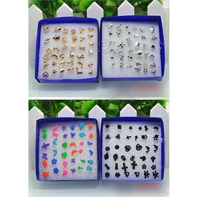 18 Pairs Fashion Jewelry Lady Plastic Box Gold/Silver Plated Earrings Ear Studs
