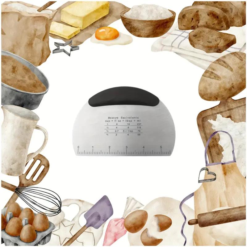 Household Stainless Steel Semicircular with Scale Baking Cutting Knife Cream Cake Flour Scraper