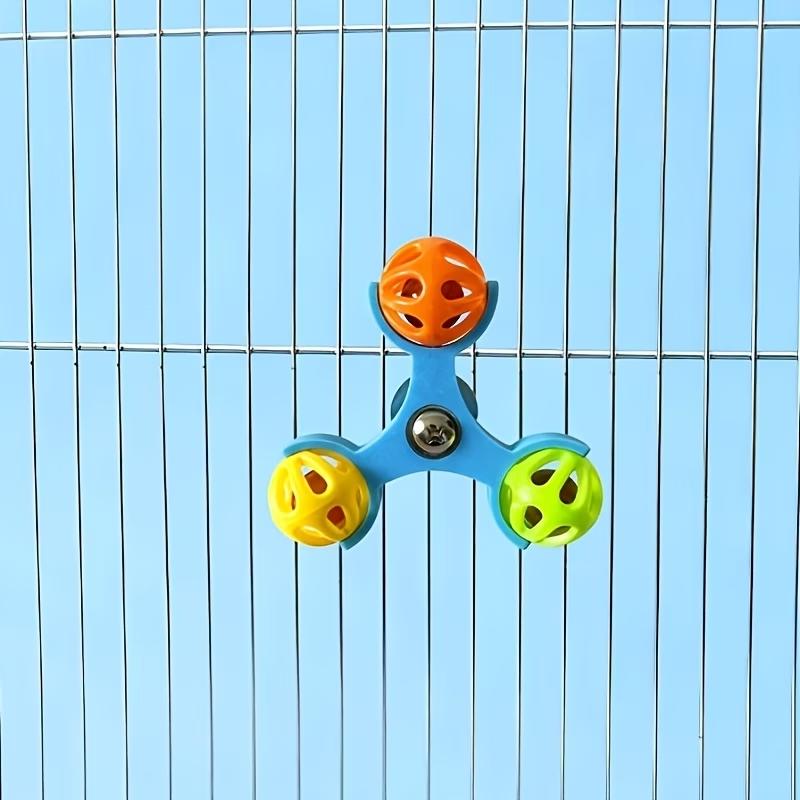 

A parrot rotating bell toy with a bell that can rotate 360 degrees, puzzle solving, anti depression, birdcage accessory toy синий