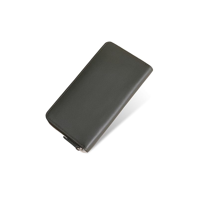 

[Business Leather Factory] Round long wallet Water repellent original leather cow leather unisex large capacity 21 pockets Vertical card storage