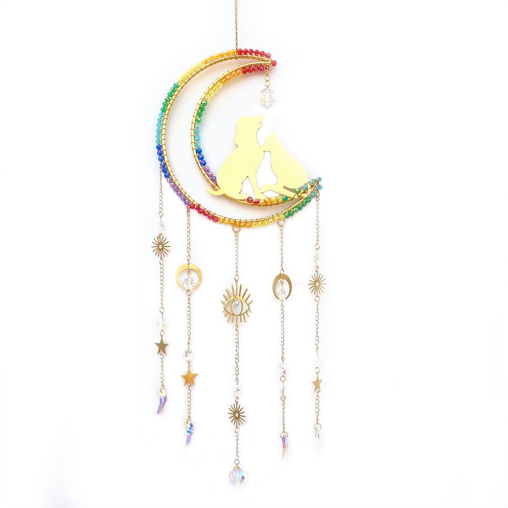 Crystal Crafts Suncatchers Home Garden Decorative Wall Hanging Sun, Moon and Stars Suncatchers Hanging Decorations