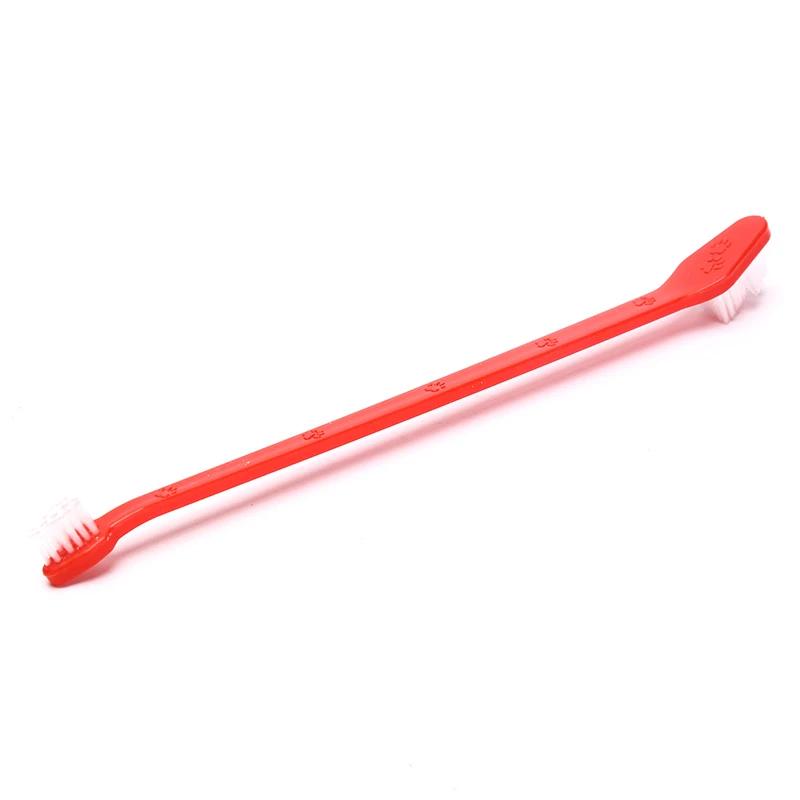 4Pcs Pet Cat Dog Tooth Finger Double Ended Brush Care for Pet Toothbrush 17CM Plastic Cat Toothbrushes Pet Toothbrushes