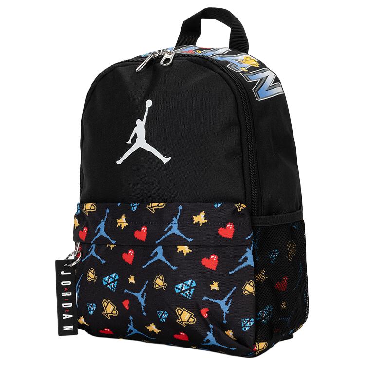 New Jordan Polyester Backpack Trumpets Unisex Black & Multicolor JD2433062TD-002