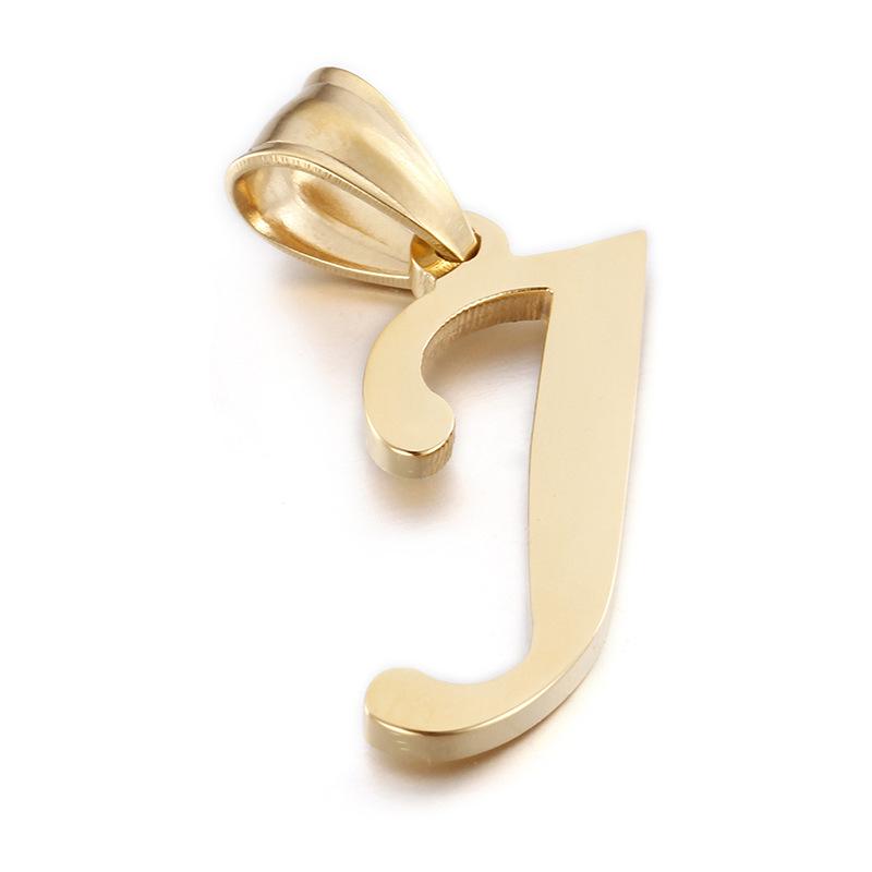 European and American Style Stainless Steel Pendant Jewelry - 26 Golden Titanium Steel Letters