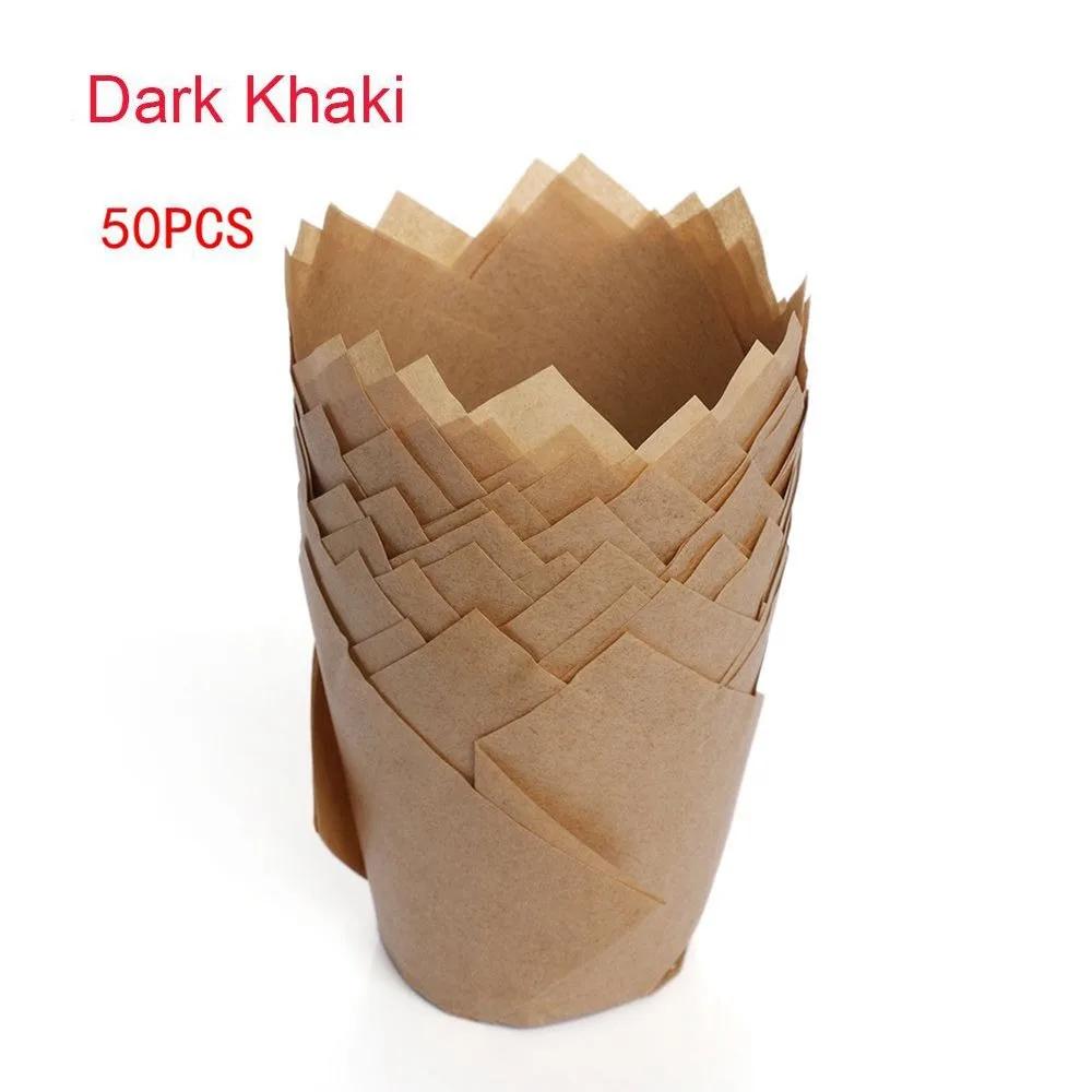 

New DIY Cake Muffin Cups Bakeware Pastry Tools Tulip Baking Cup Cupcake Liners Party Supplies темного кольору хакі