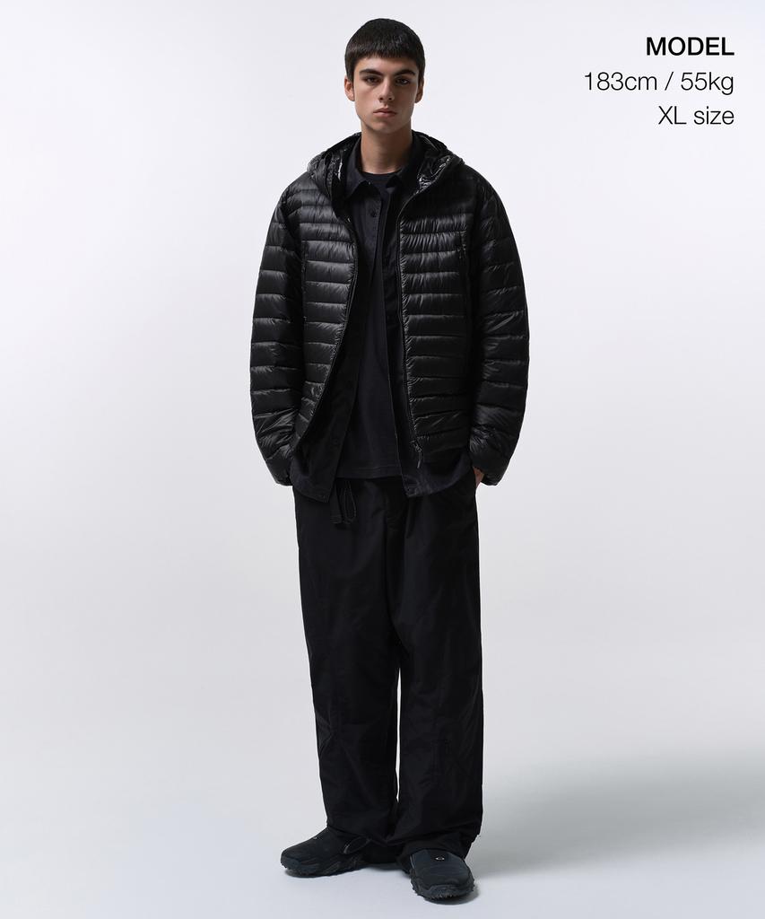 Musinsa Standard [City Leisure] Sheer Ripstop Hooded Light Down Jacket [Black]