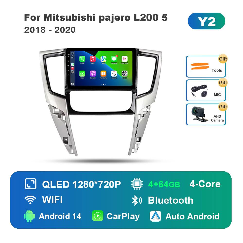 Touch Screen GPS Navigation for Mitsubishi Pajero L200 5 2018 - 2020 Android 14 Car Video Multimedia Player WiFi BT Auto Tools