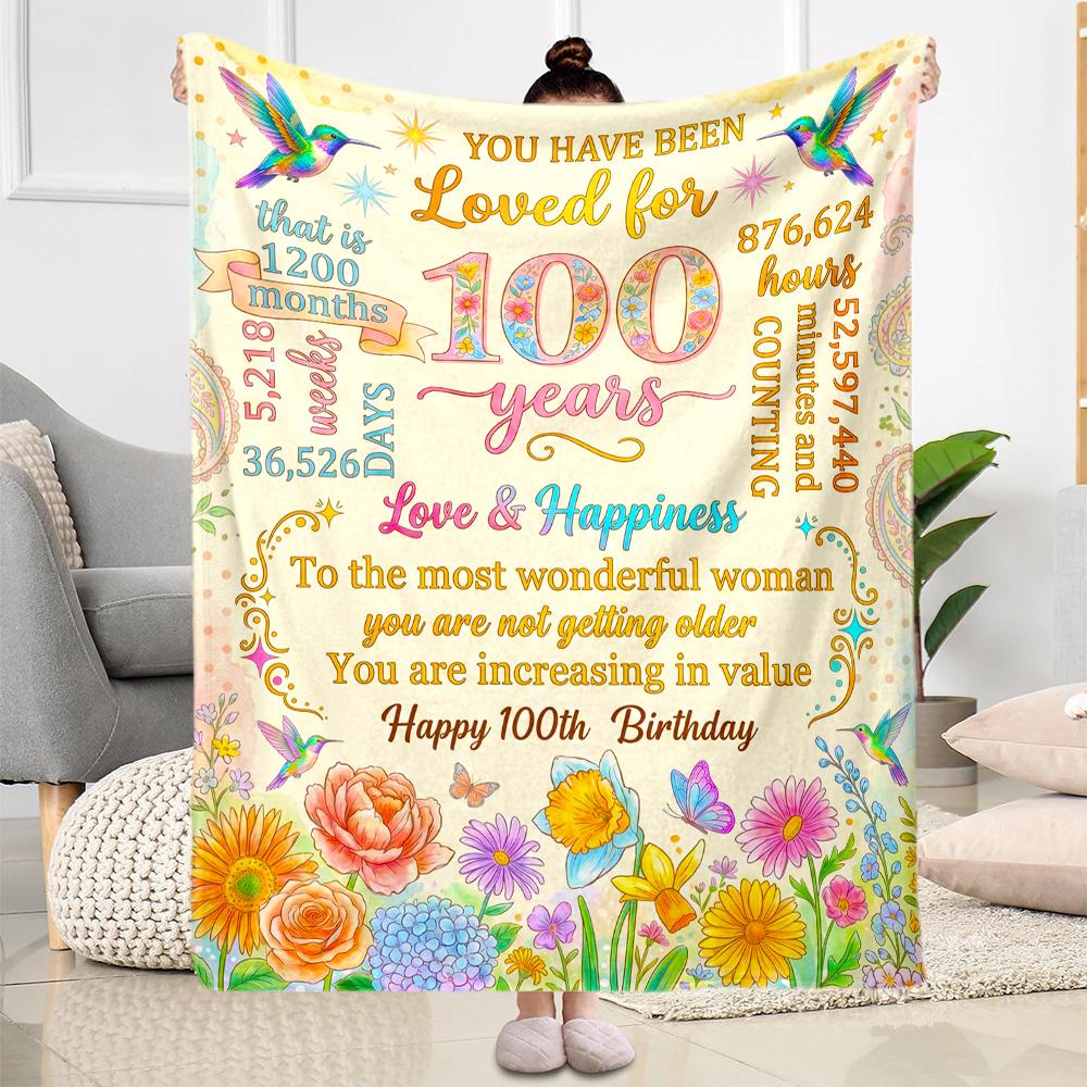 Celebrate Years Love Blanket Ultra-Soft Perfect for Chair Bedding Couch for All Seasons Digital Print Perfect Gift for Relatives and Friends