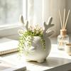 Office Desk Accessory 3D Printed Reindeer Succulents Planter Pot for Indoor Plants, Decorative Desktop Plant Organizer, Christmas Table Ornament,