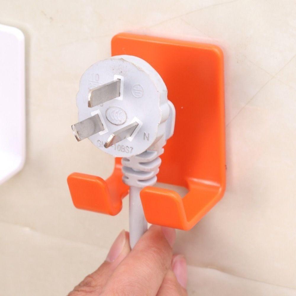 Wall-mounted Power Plug Hook Bathroom Accessories Socket Holder Durable Storage Rack
