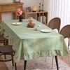 Retro Kare Fırfırlı Masa Örtüsü Pamuk Keten Çiftlik Evi Masa Örtüsü Rustik Makinede Yıkanabilir Masa Örtüsü Yemek Odası Bahçe Partisi Bebek Partisi Dekorasyonu İçin