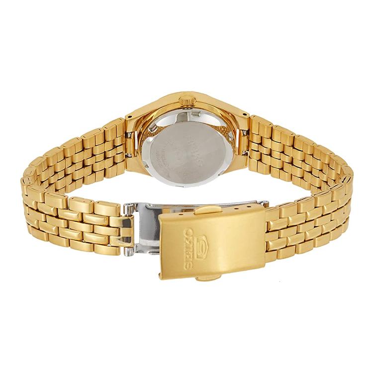 Seiko Automatic Mechanical Movement Stainless Steel Strap Watch Women's Watch Gold Dial SYMK36K1