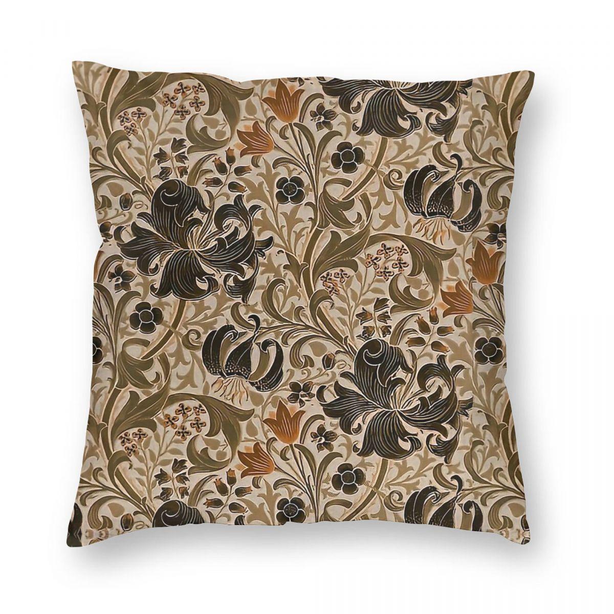 William Morris Honeysucklea Square Pillowcase Polyester Linen Velvet Pattern Decorative Throw Pillow Case Bed Cushion Cover 18 Peach skin 18*18(CM)-1Pcs