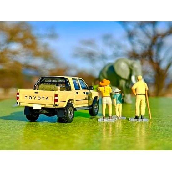 TOMYTEC Kaiyodo Tomica Limited Vintage Geo Collection 64 #Car Snap 29a Safari 2 (Toyota Hilux 4WD Pickup Double Cab Included) ABS Resin PVC Figures +