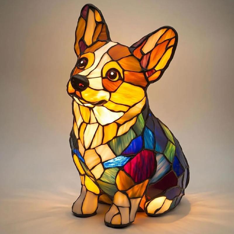 Creative Panda Dolphin Lion Leopard Dog Animal Resin Led Night Light Ornament For Desk