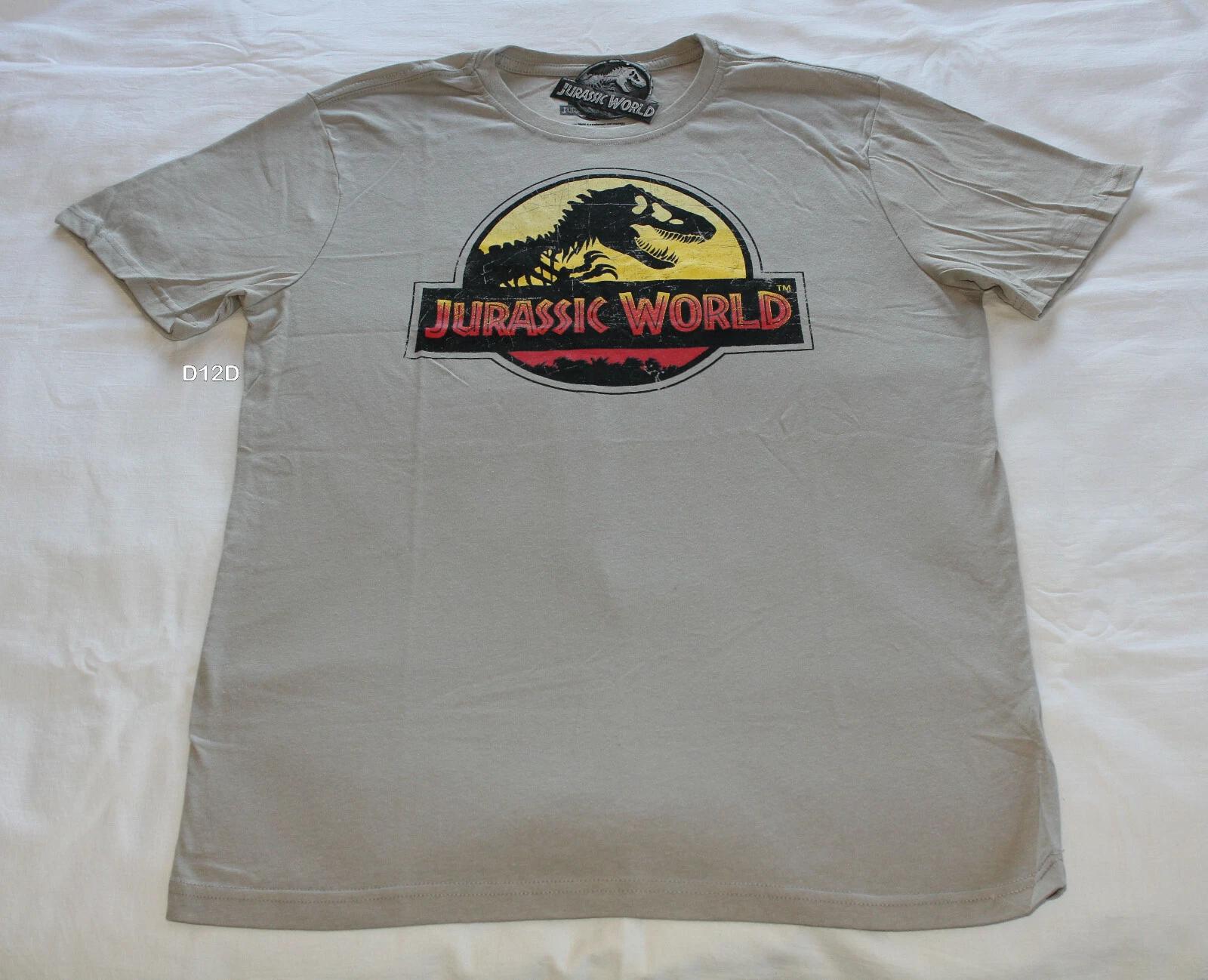 

Jurassic World Logo Mens Stone Printed Short Sleeve T Shirt Size L New M