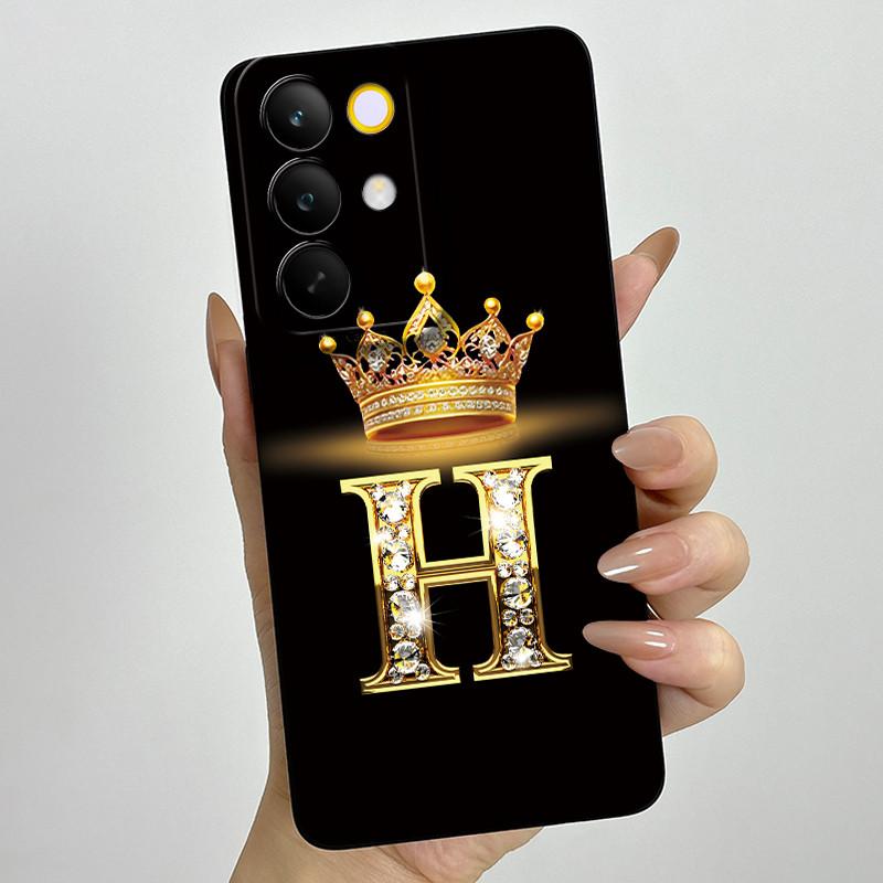For Realme C85 Pro 2025 Crown Initial Letter Couple Phone Case RealmeC85 Pro 4G RMX5555 Soft Silicone TPU Lens Protective Casing