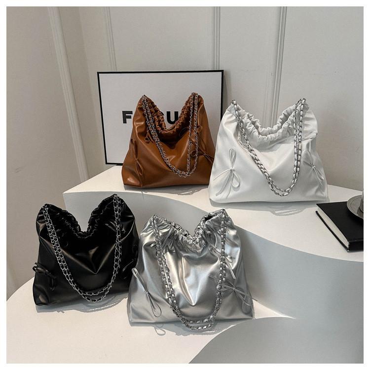 2024 New Spring Stylish Shoulder Crossbody Bag For Women Chic Street Style Pu Bucket Bag In Black/brown/silver/white