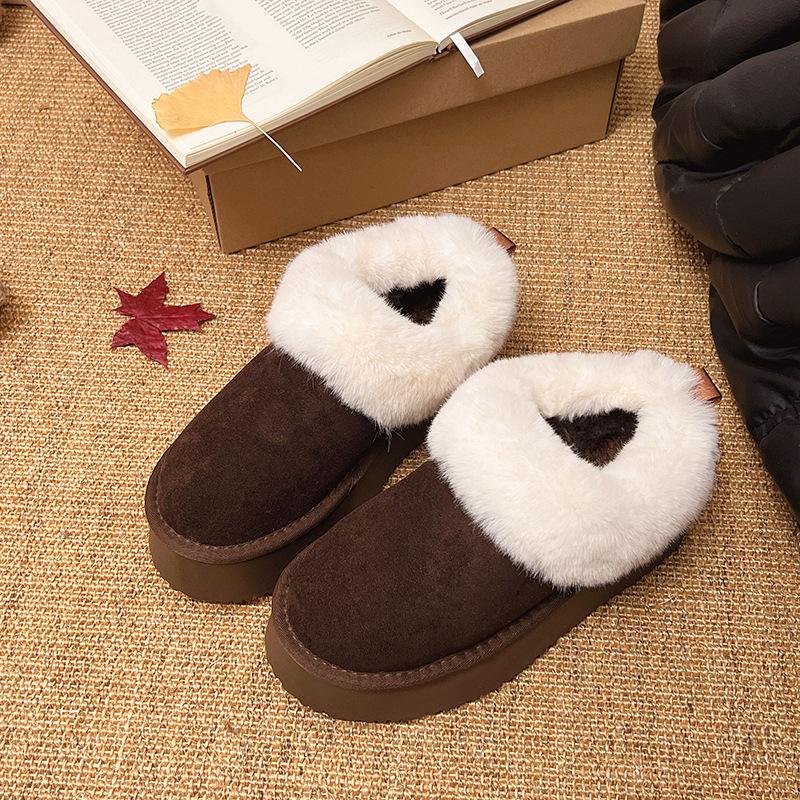 Dames myke elastiske en fotskammelhøyde økende vintervarme kalde vatterte snøstøvler sklisikre slitesterke fritids sports bomullstøfler