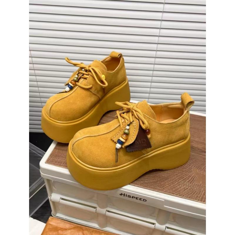 Fashion Versatile Colorblocking Breathable Women's Footsteps Thick Bottom Soft Elastic Height Comfortable Popular Non-tired Feet Sports Lefebvre Shoes