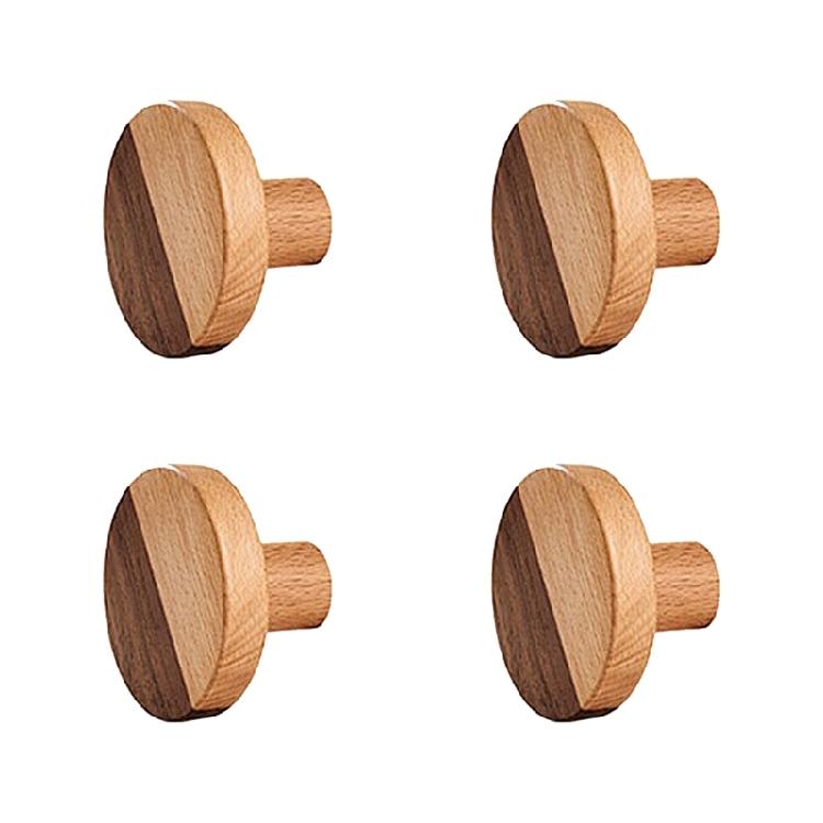 4pcs Multipurpose Florals Cabinet Knobs Sturdy Wood Handles Convenient for Childrens Room Dressers and Chests Use
