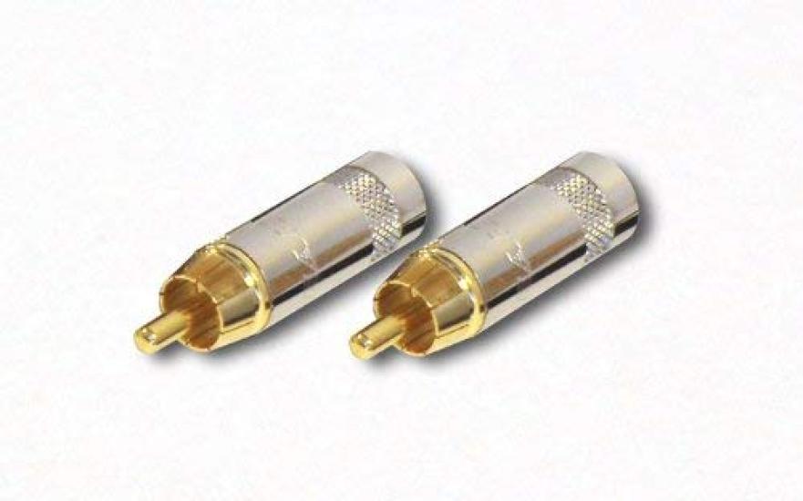 Mogami 2534 Cinch-Paar Japanischer Steckerkörper silber (Stiftkabel) Tradition! (1,0 m Paar, Farbe (NYS352G))