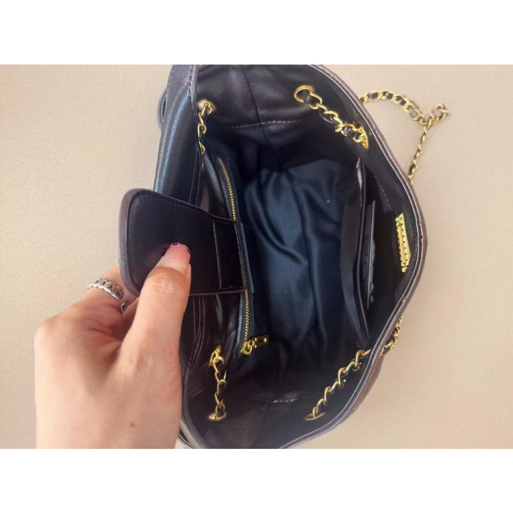 Cross-border new Xiaoxiangfeng large diamond chain bag retro color matching stray tote bag commuter shoulder messenger bag