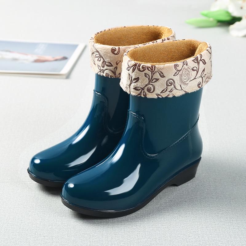 Four Season Warm Water Shoes, Midsole Anti Slip Rain Shoes, Korean Version Women's Rain Boots, Waterproof Wash Shoes, Work Shoes