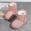 2022 Winter Pink Sequin Plus-Size Thick Cotton Children's Shoes with Non-Slip Rubber Sole