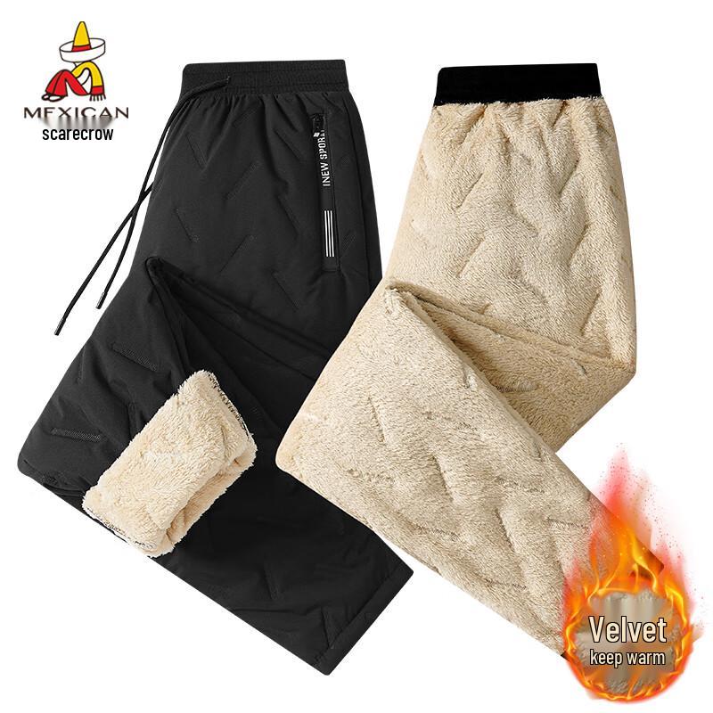 MEXICAN Men's Thermal Fleece Lined Windproof Casual Pants