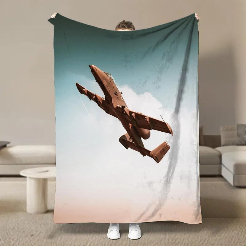 Warm Soft Vintage Planes Print Blanket Fluffy Children and Adults Sofa Plush Bedspread Picnic Throw Blanket for Sofa Bed Gifts