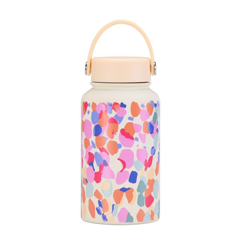 650Ml Thermos Cup Wide Mouth Portable Vacuum Children'S Student Sports Kettle Outdoor Printing Water Cup