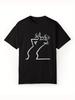 Unisex's Casual Cotton T-Shirt with Reindeer Print