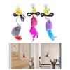 Interaction Cats Toy Mouse with Feathered Tail Elastic Door Frame Hanging Teaser Toy for Cats Entertainment Toy 2PCS