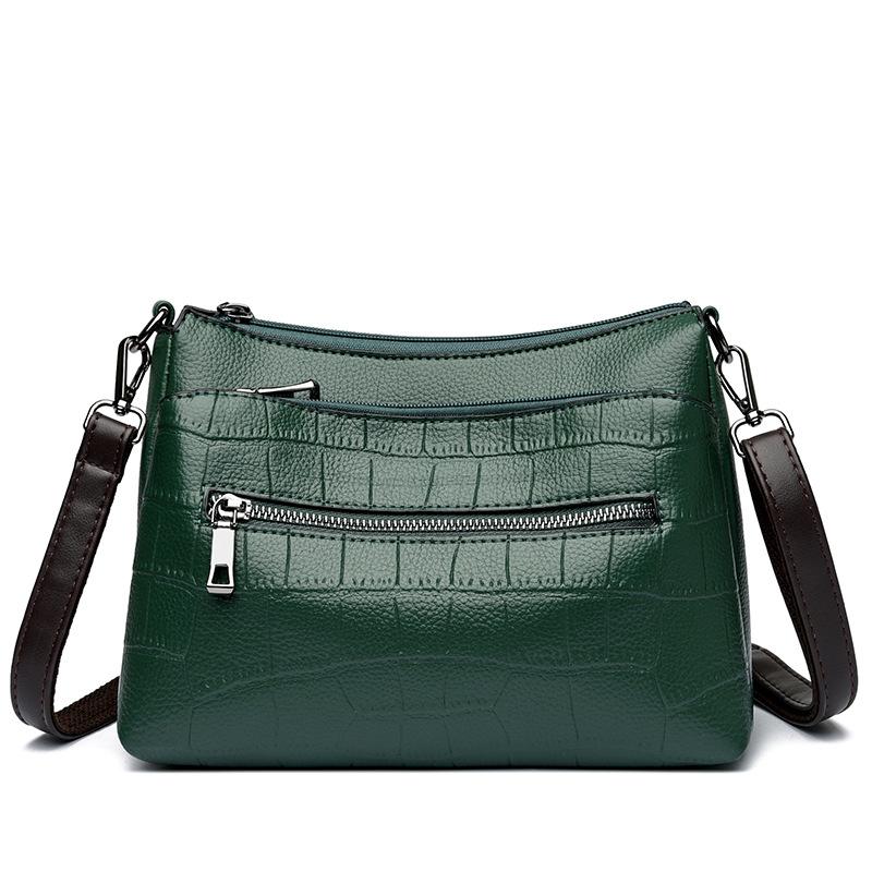 

Простая и многослойная женская сумка, одноплечная сумка через плечо для мам среднего возраста, маленький рюкзак темно-зеленого