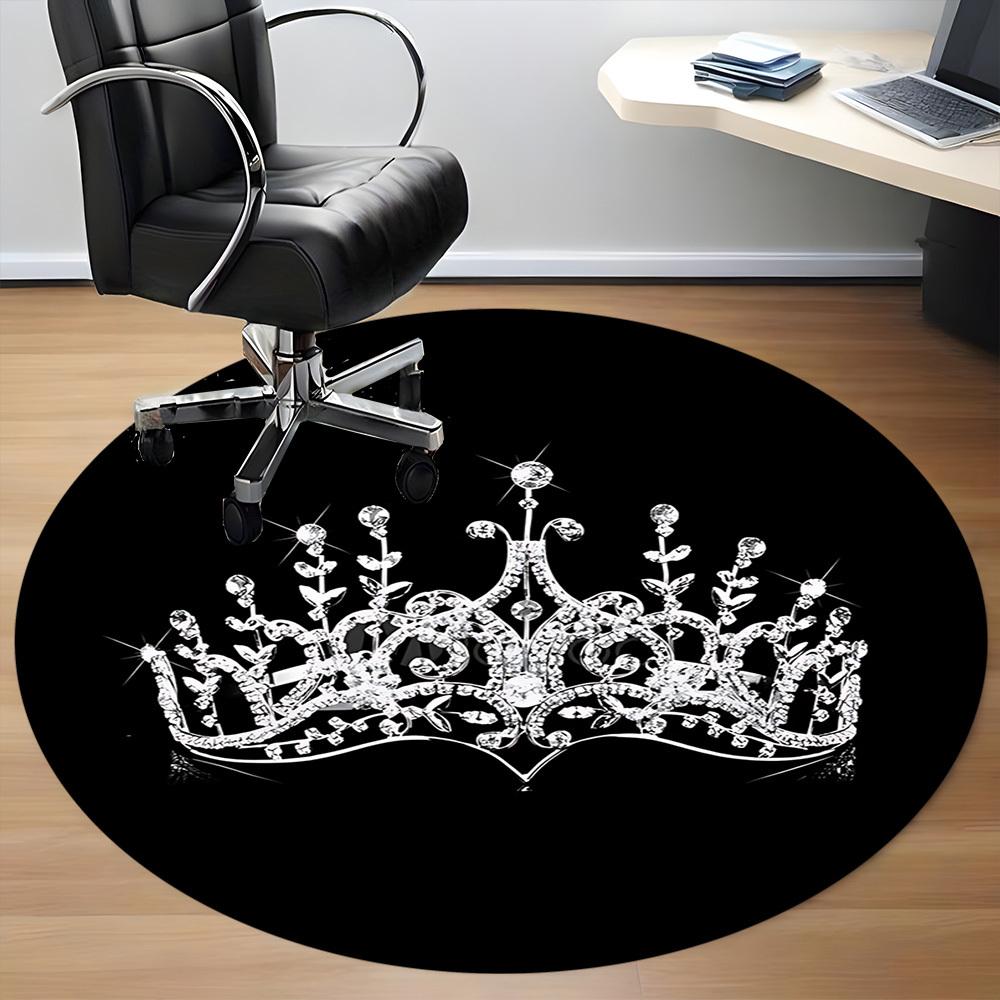 1pc Crown Chair Carpet for Office, Non-slip, Soft and Durable Office Rug for Decoration, Perfect for Office yy260325083