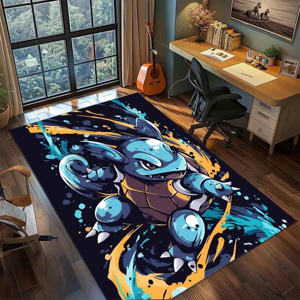 

Squirtle Washable Decorative Carpet Rug, Large Area Non Slip Floor Mat for Gamer Room Bedroom.-TING 60x90cm