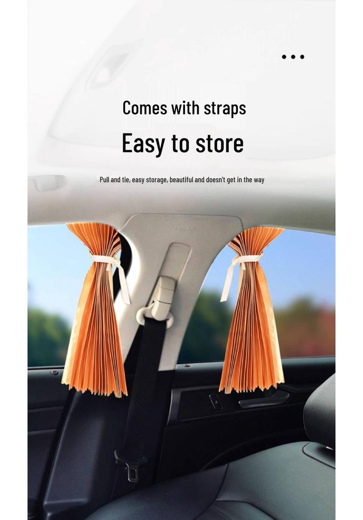 Magnetic Sunshade Privacy Curtains for Small Cars - Sliding Rail Type
