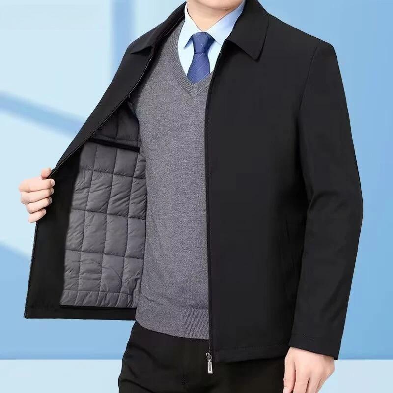 Warm Padded Parka Men's Winter Jacket Coat Thermal Winter Jacket Men Business Casual Blazer Coat Men Autumn Luxury Outwear