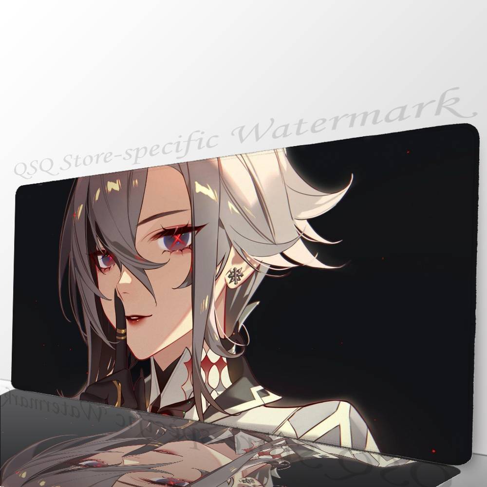 Arlecchino Anime G-Genshin Impact Mousepad Non-slip Suitable For Office Computers Laptops E-sports Game Desk Mats XXL Keyboard
