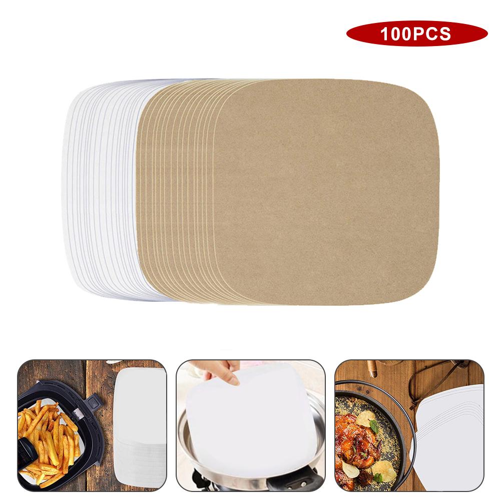 Air Fryer Nonstick Baking Paper 100pcs Heat Resistant Oil Resistant Steamer Paper for Oven Barbecue Household Cooking