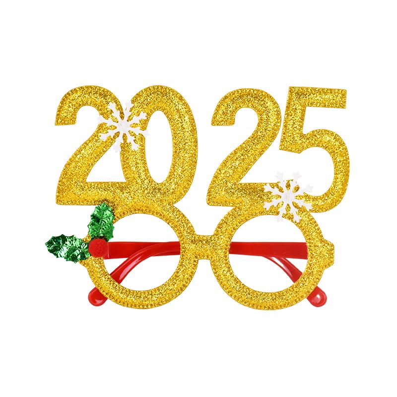 2025 New Year Party Glasses Christmas Photo Props Noel Xmas Decorations Kids Adult Eyeglasses Photobooth Gifts Home Supplies